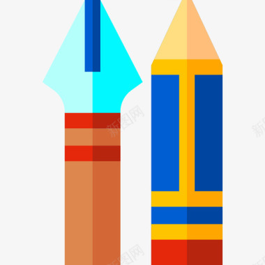 钢笔钢笔风景艺术6平面图标图标
