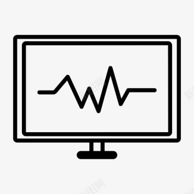 侦听心跳监控检查健康图标图标