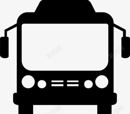 公共标识红公共汽车陆运客运图标图标