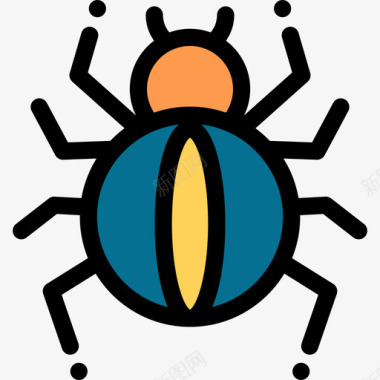 蜘蛛森林里的12线状的颜色图标图标