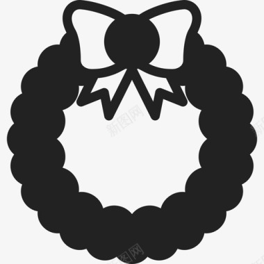 圣诞花环装饰快乐图标图标