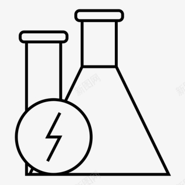 陆行生物化学能源锥形烧瓶图标图标