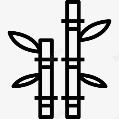 竹子温泉元素4线状图标图标