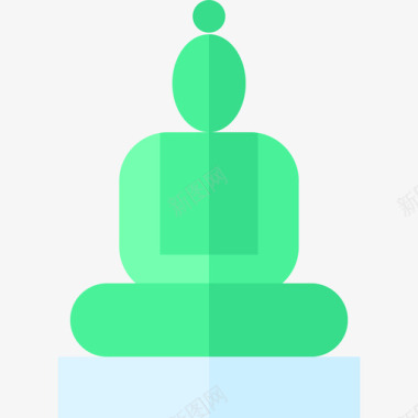 泰国大佛纪念碑15平坦图标图标