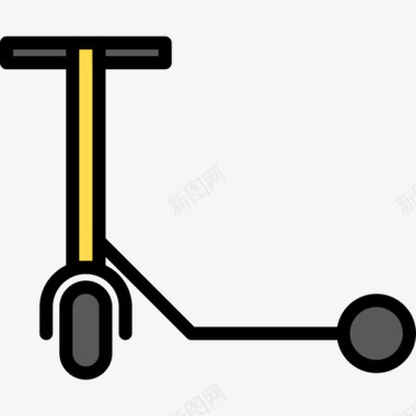 户外拓展活动踏板车户外活动9线性颜色图标图标