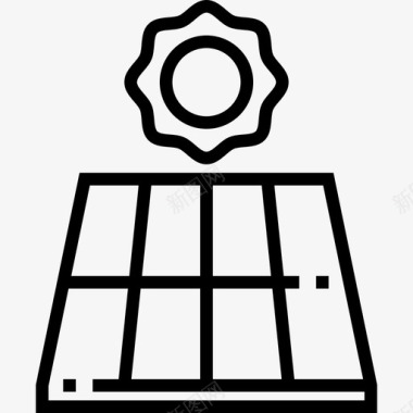 太阳能板太阳能电池板3户线性图标图标