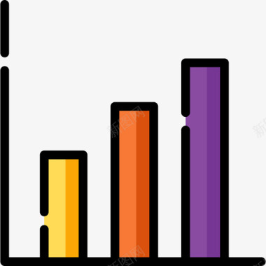 矢量条形旗条形图图表2线颜色图标图标