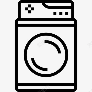 洗衣机清洁23线性图标图标