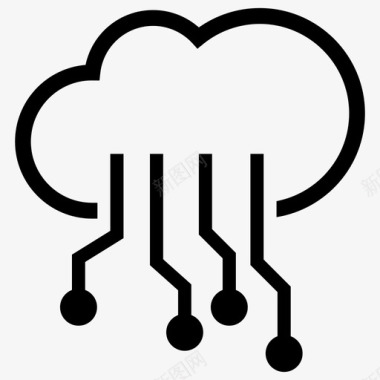 区块链云服务数字网络图标图标