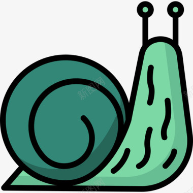 蜗牛自然8线形颜色图标图标