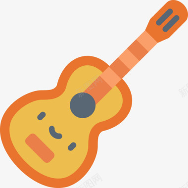 吉他乐器14扁平图标图标