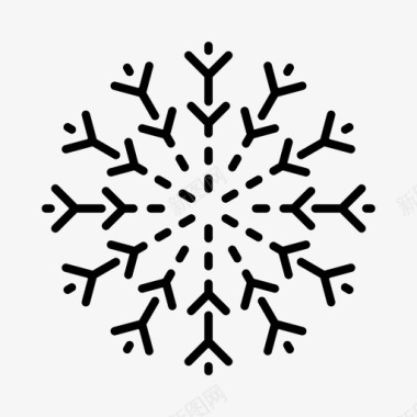 冬天雪花圣诞节冰晶图标图标