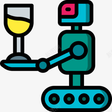 科技机器人海报机器人未来科技线颜色图标图标
