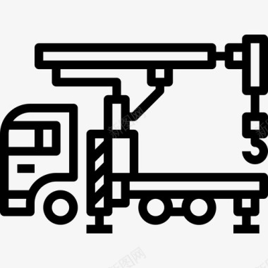 风能车挖掘机施工车直线式图标图标