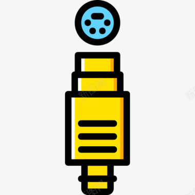 黄色标示插头连接器电缆4黄色图标图标