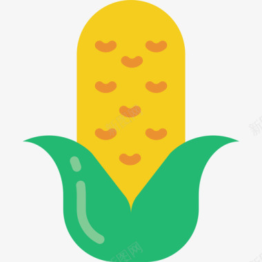 玉米芯美食5扁平图标图标