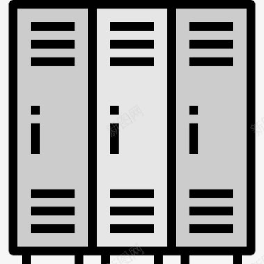 储物柜办公室64线性颜色图标图标