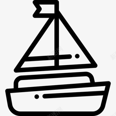 线型帆船钓鱼8直线型图标图标