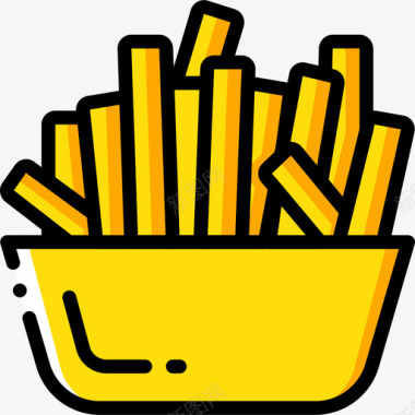 薯条美食7黄色图标图标