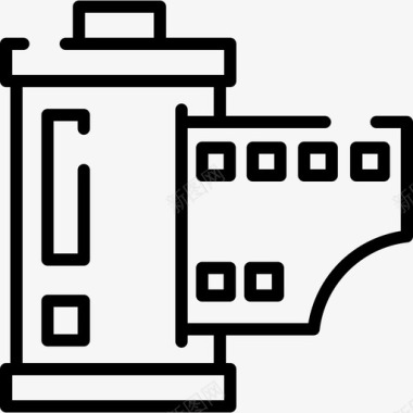 电影放映胶片电影胶片电影院9线性图标图标