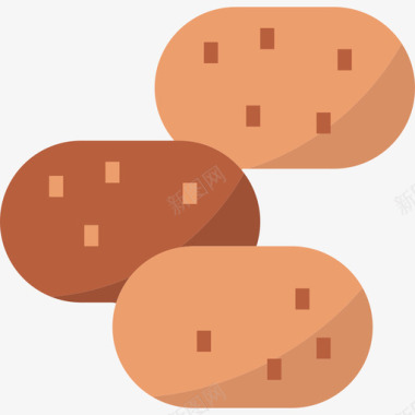 土豆水果和蔬菜10个平的图标图标