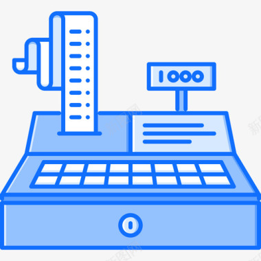 收银员8号店蓝色图标图标