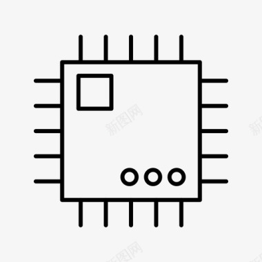 处理器芯片微型图标图标