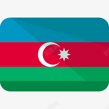 矢量信号图标阿塞拜疆国旗6平坦图标图标