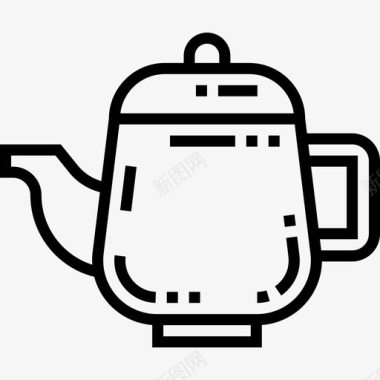 茶壶17号吧台线形图标图标