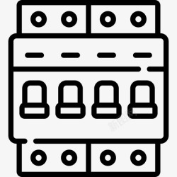 转换开关转换开关电工工具和元件3线性图标高清图片