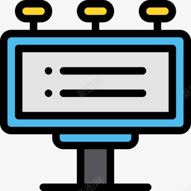 室外广告牌广告牌城市25线性颜色图标图标