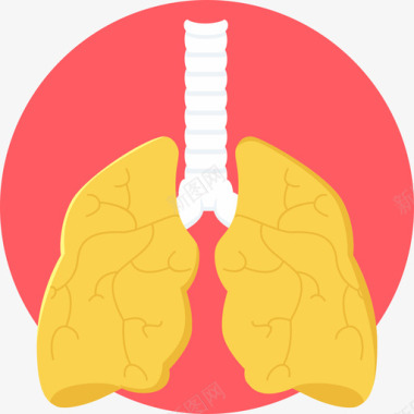 肺医用33扁平图标图标