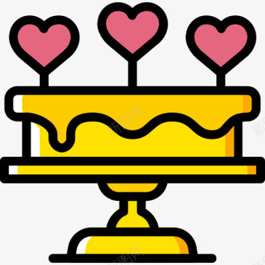 婚礼花卉装饰PNG素材婚礼蛋糕浪漫生活10黄色图标图标