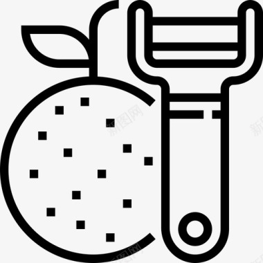 削皮器厨房工具线性图标图标