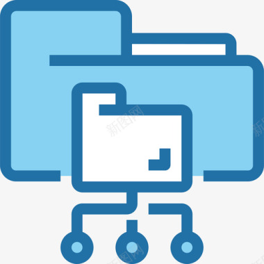 文件夹网络和数据库4蓝色图标图标