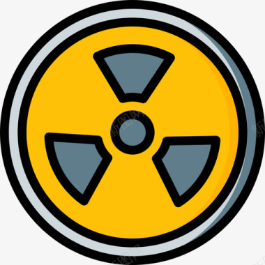 放射性放射性健康与安全线性颜色图标图标