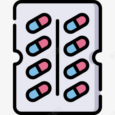 胶囊药剂学10线性颜色图标图标