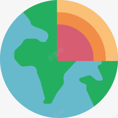 地理地热地理平坦图标图标