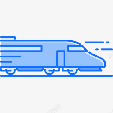 蓝色洗澡盆火车56号运输机蓝色图标图标