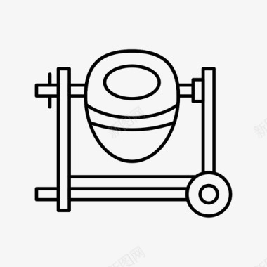 怀旧水泥背景水泥搅拌水泥搅拌机施工图标图标
