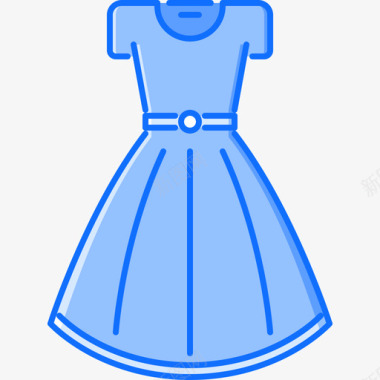 裙子衣服48蓝色图标图标