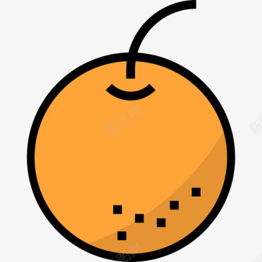 水果背景橙色水果和蔬菜9线性颜色图标图标