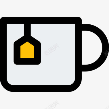 茶壶茶杯素材茶杯饮料5杯原色图标图标