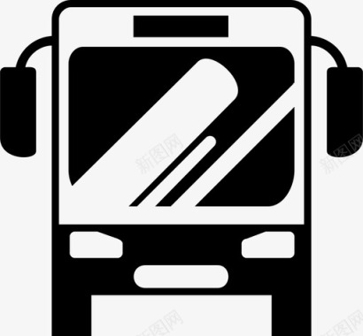 公共标识红公共汽车陆运客运图标图标