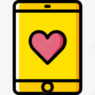 手机Up直图标智能手机浪漫生活方式10黄色图标图标