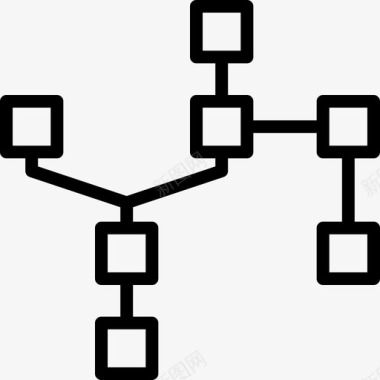 区块链加密货币区块链线性图标图标