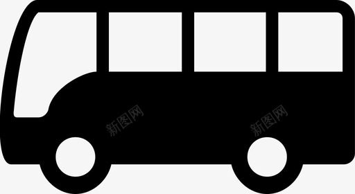 公共标识红公共汽车陆运客运图标图标