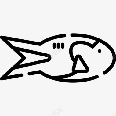 鱼类热带9号线形图标图标