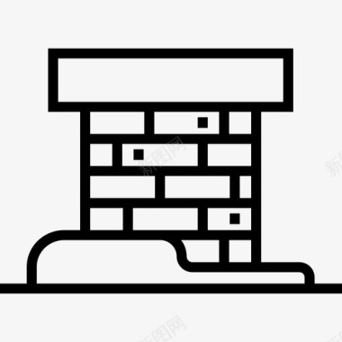 制造业冬季烟囱冬季20线性图标图标