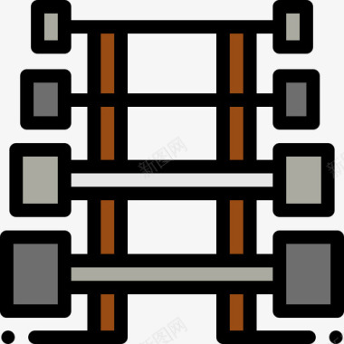 杠铃矢量杠铃健身57线性颜色图标图标